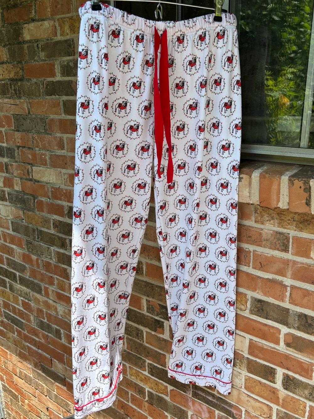 UGA Christmas Bulldog Theme Lounge Pants. Unisex. Elastic Waist . NWOut Tags SzL